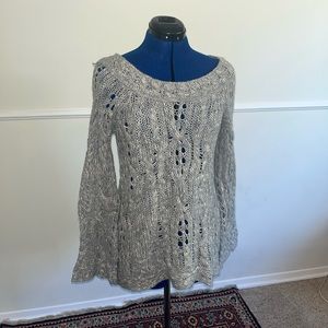 Grey free people loose knit sweater
